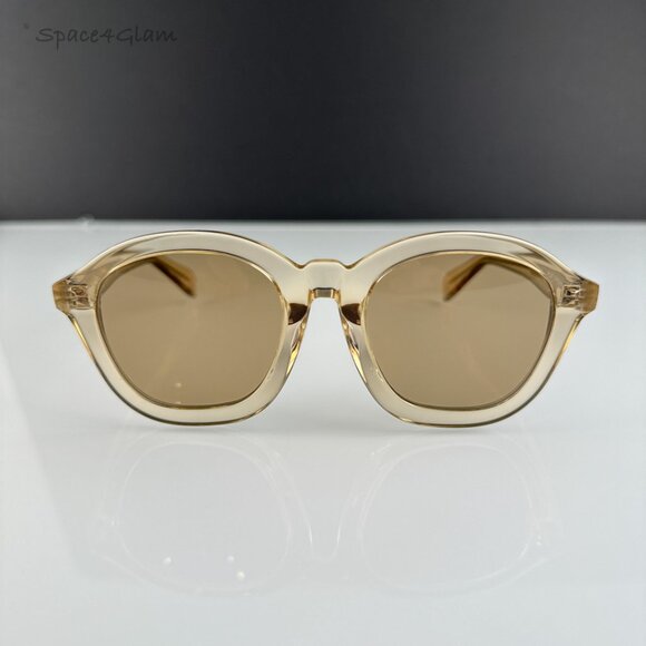 Celine Women Sunglasses Transparent Peach Brown Round CL40017F 57E BRAND NEW - Picture 1 of 7